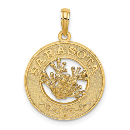 14k Yellow Gold SARASOTA  w/Frog Circle Charm