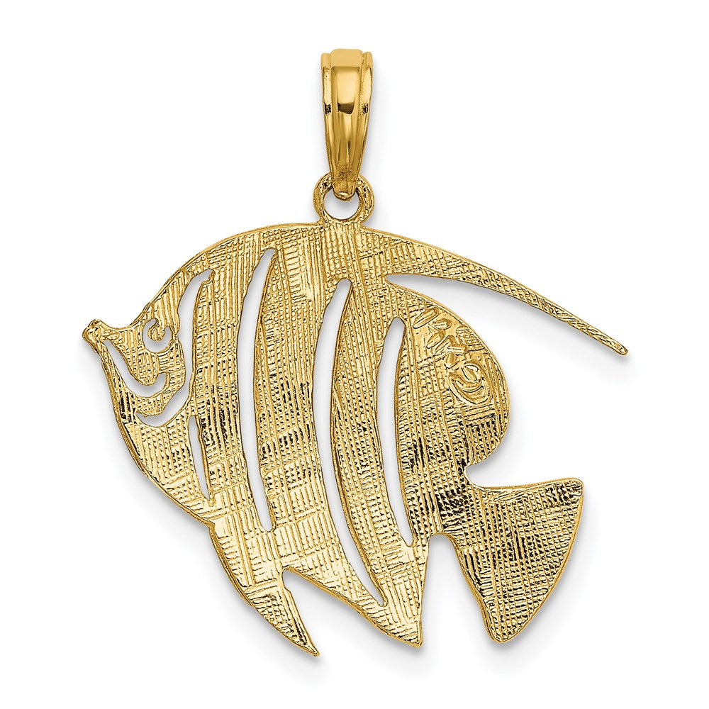 14k Yellow Gold Polished Cut-Out Fish Charm