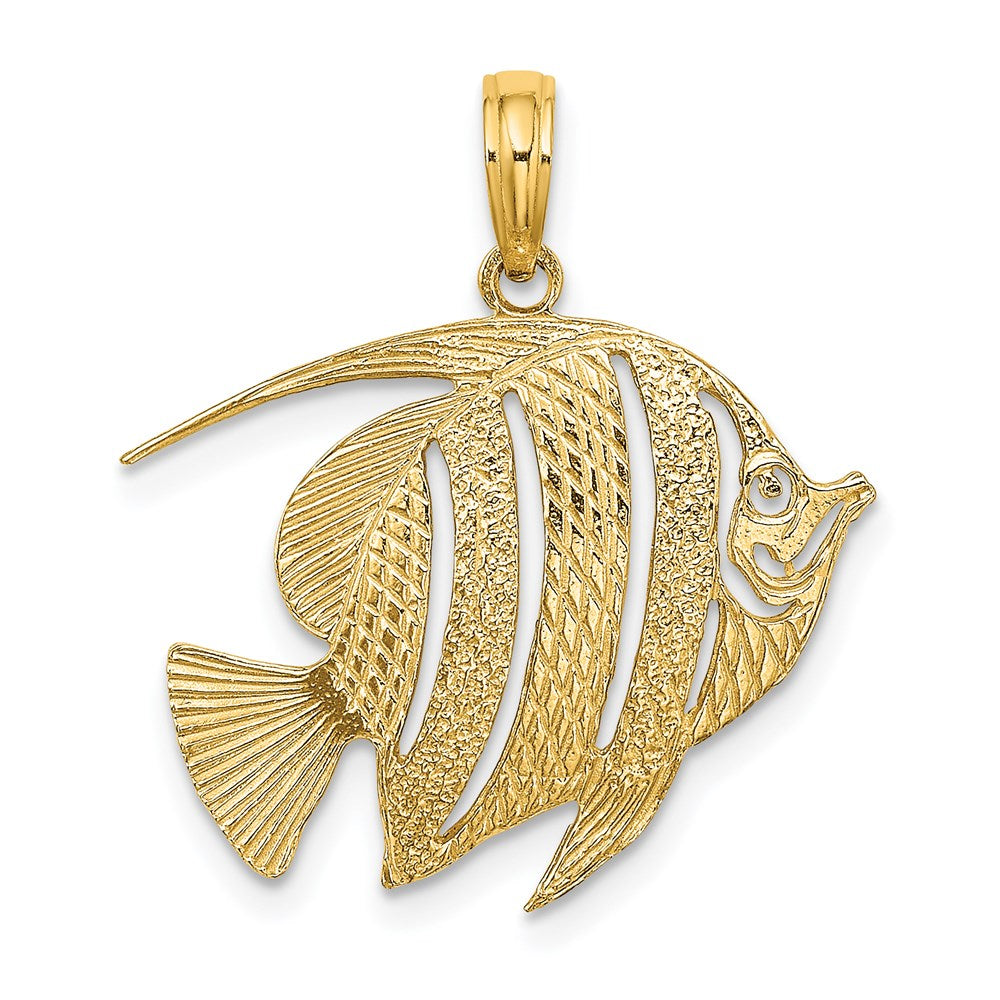 14k Yellow Gold Polished Cut-Out Fish Charm