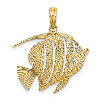 14k Yellow Gold Polished Cut-Out Fish Charm