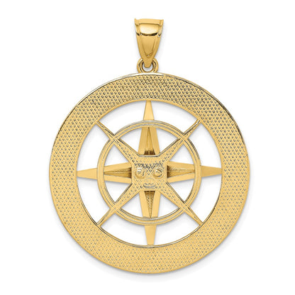 14k Yellow Gold Nautical Compass Charm