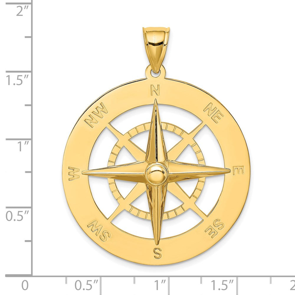 14k Yellow Gold Nautical Compass Charm