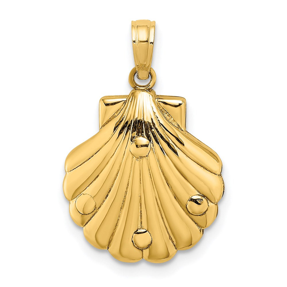14k Yellow Gold Reversible Palm Trees in Shell Charm