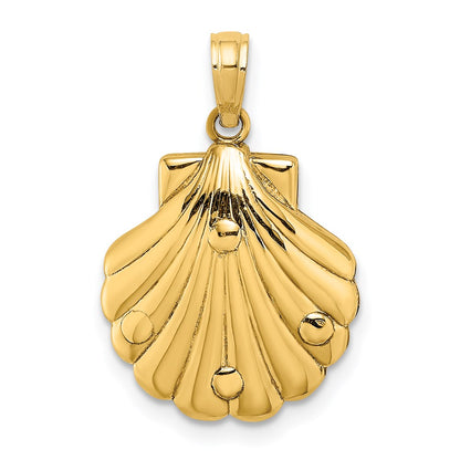 14k Yellow Gold Reversible Palm Trees in Shell Charm