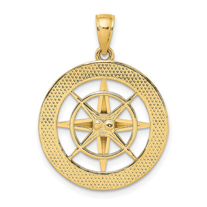 14k Yellow Gold Nautical Compass Charm