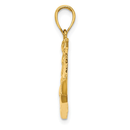 14k Yellow Gold 2-D Polished Sailing Ship Charm