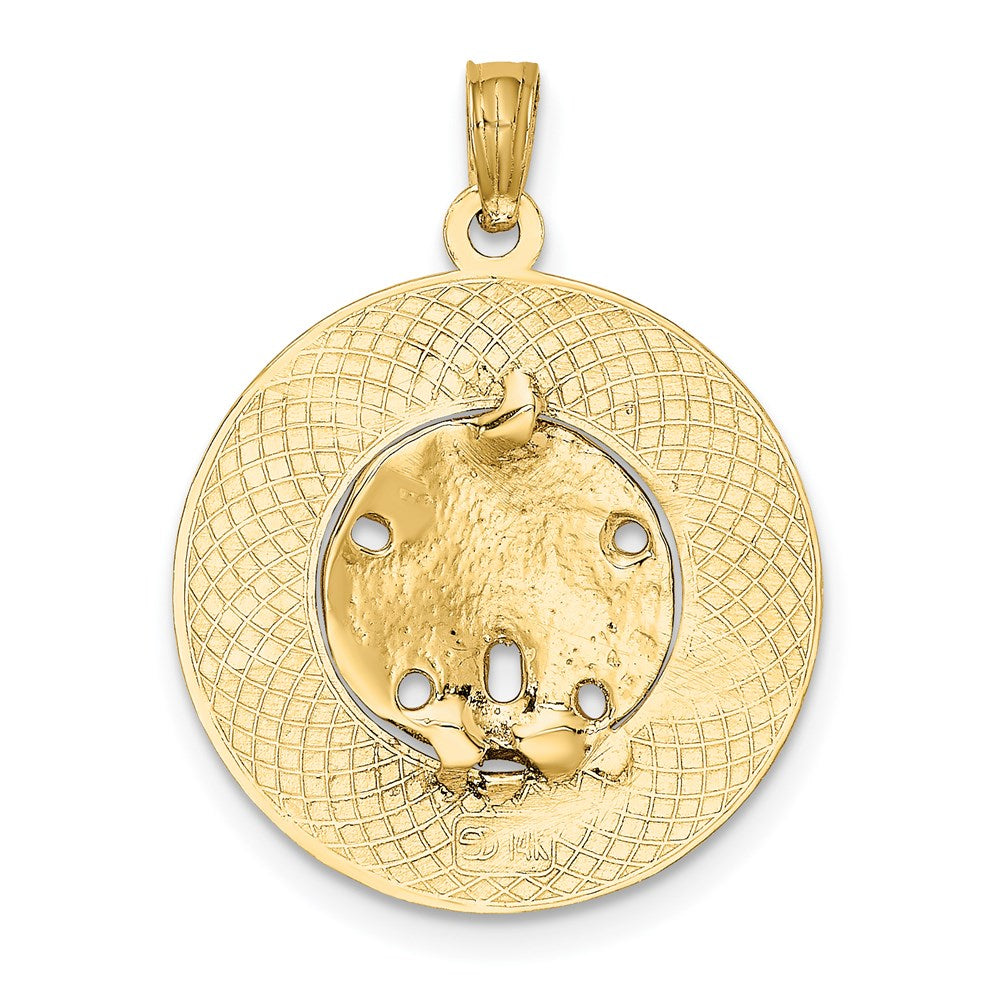 14k Yellow Gold MYRTLE BEACH w/Sand Dollar Circle Charm