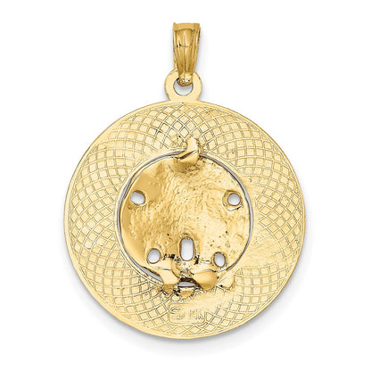14k Yellow Gold MYRTLE BEACH w/Sand Dollar Circle Charm