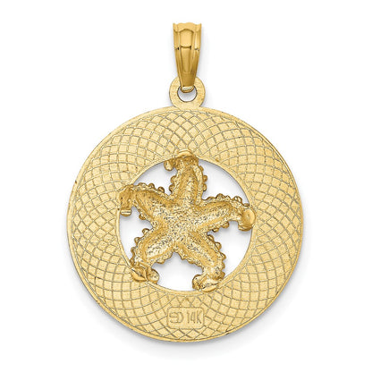 14k Yellow Gold MYRTLE BEACH w/Starfish Circle Charm