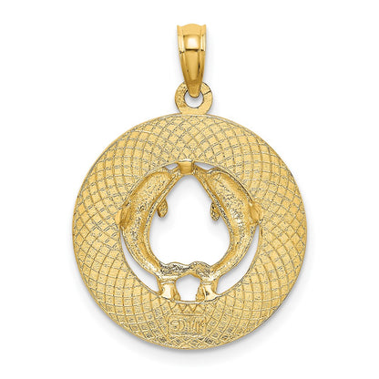 14k Yellow Gold HILTON HEAD ISLAND Dolphins Charm