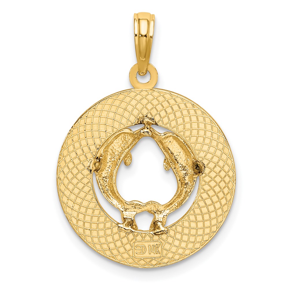 14k Yellow Gold VIRGINIA BEACH w/ Dolphins Charm