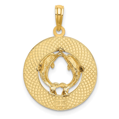 14k Yellow Gold VIRGINIA BEACH w/ Dolphins Charm