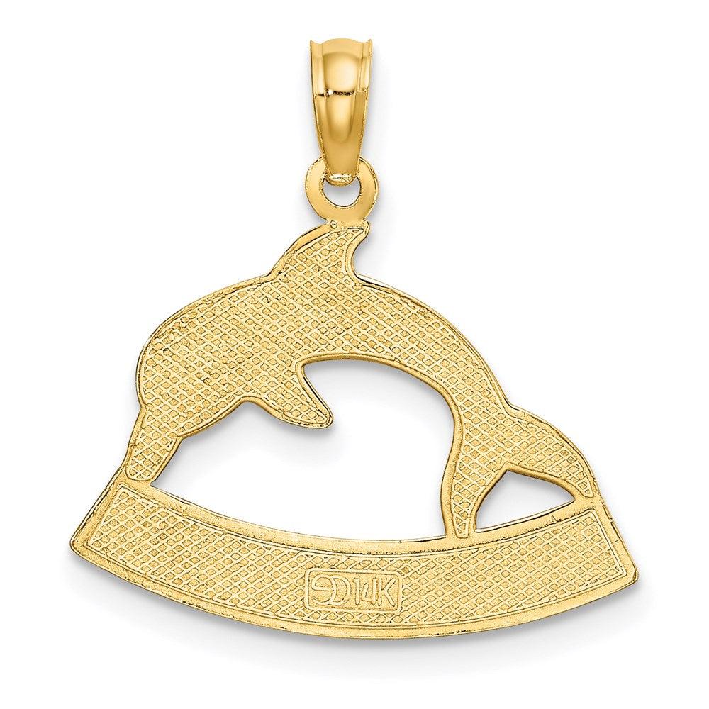 14k Yellow Gold HAWAII Dolphin Charm