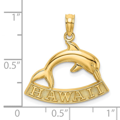 14k Yellow Gold HAWAII Dolphin Charm