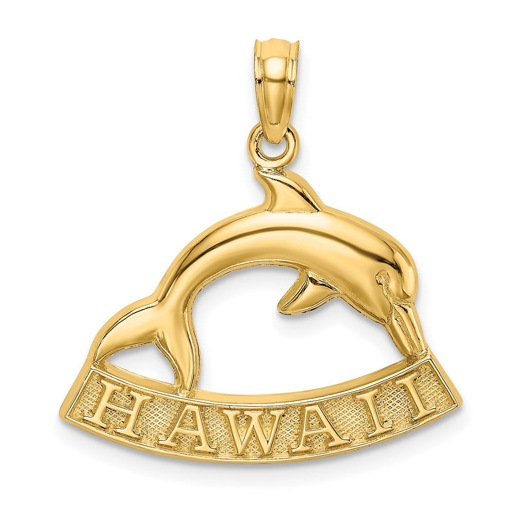 14k Yellow Gold HAWAII Dolphin Charm