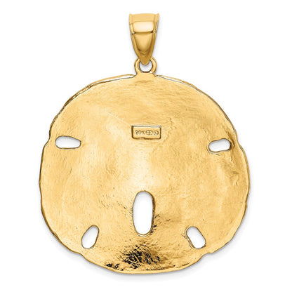 14k Yellow Gold Polished Sand Dollar Charm