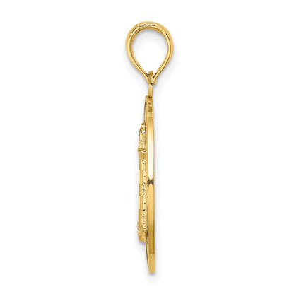 14k Yellow Gold HILTON HEAD Lighthouse Round Charm