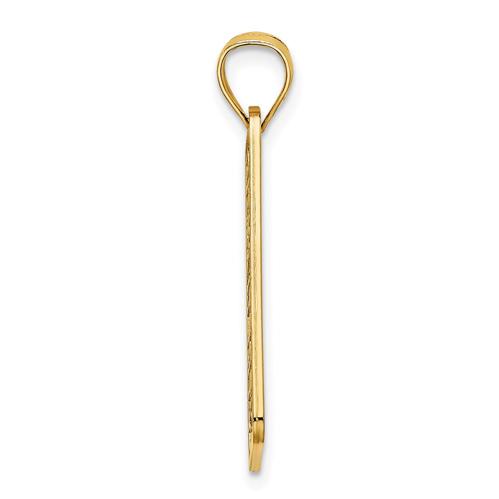 14k Yellow Gold Textured OCEAN CITY NJ License Plate Charm