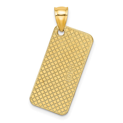 14k Yellow Gold Textured OCEAN CITY NJ License Plate Charm