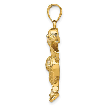 14k Yellow Gold Textured Pelican Charm