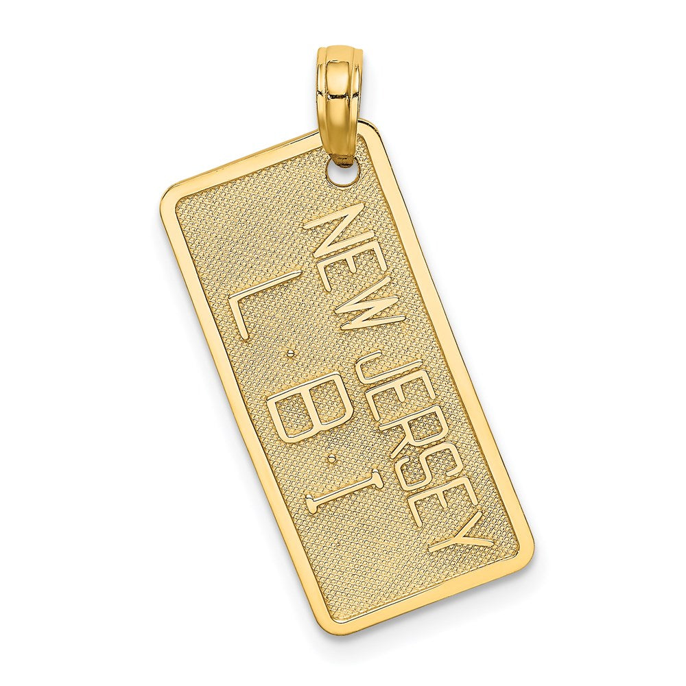 14k Yellow Gold NEW JERSEY-LBI (Long Beach Island) License Plate Charm
