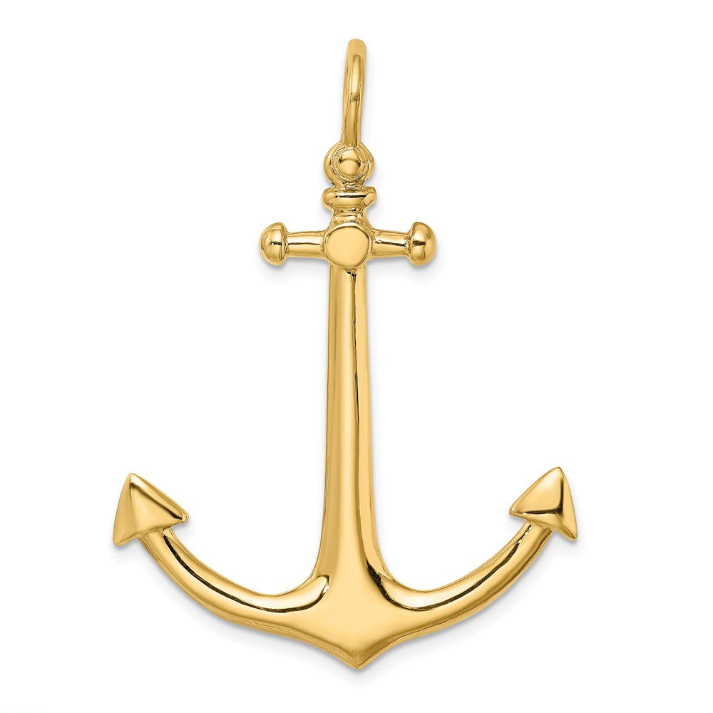 14k Yellow Gold 3-D Large Anchor Charm