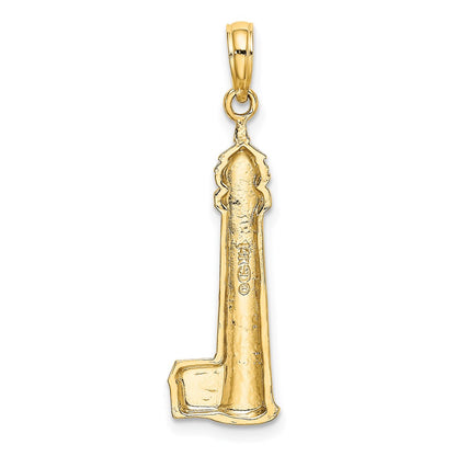 14k Yellow Gold Polished CAPE MAY Lighthouse Charm