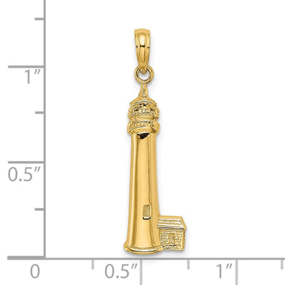 14k Yellow Gold Polished CAPE MAY Lighthouse Charm
