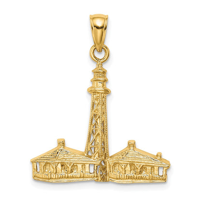 14k Yellow Gold SANIBEL ISLAND Lighthouse Charm