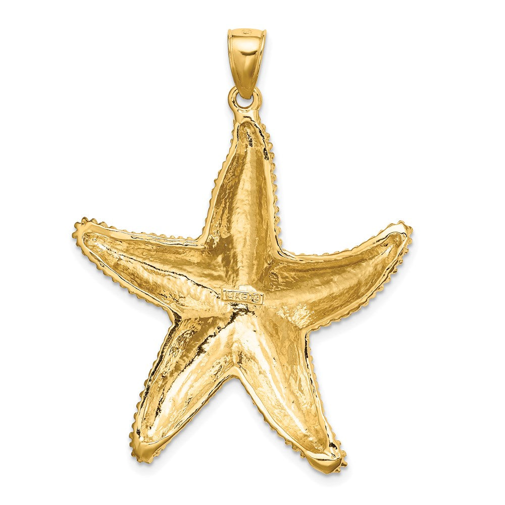 14k Yellow Gold Textured Starfish Charm