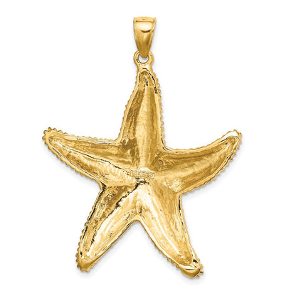 14k Yellow Gold Textured Starfish Charm
