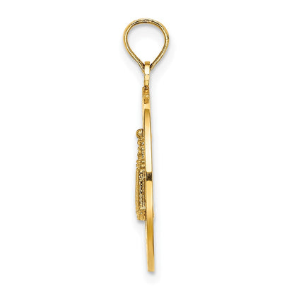 14k Yellow Gold BLOCK ISLAND RI w/ Lighthouse Charm