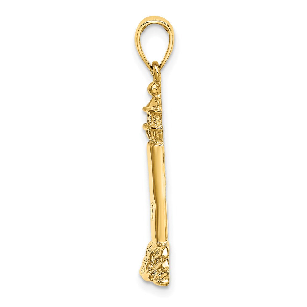 14k Yellow Gold Polished Lighthouse Charm