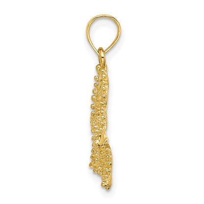 14k Yellow Gold Textured Starfish Charm