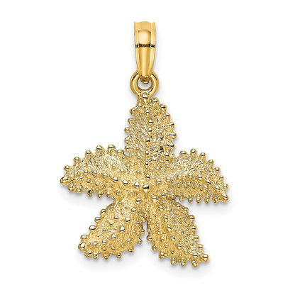 14k Yellow Gold Textured Starfish Charm