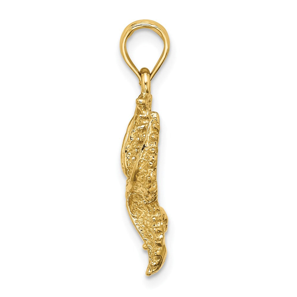 14k Yellow Gold Textured Starfish Charm