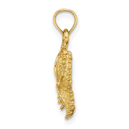 14k Yellow Gold Textured Starfish Charm