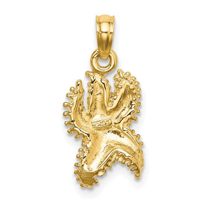 14k Yellow Gold Textured Starfish Charm