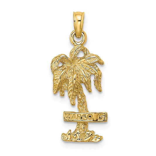 14k Yellow Gold MARCO IS. Palm Tree Charm