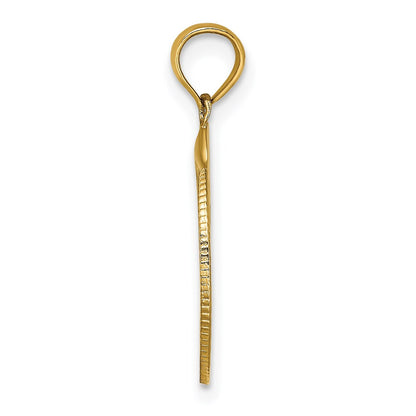 14k Yellow Gold Polished OCEAN CITY w/ Dolphin Charm