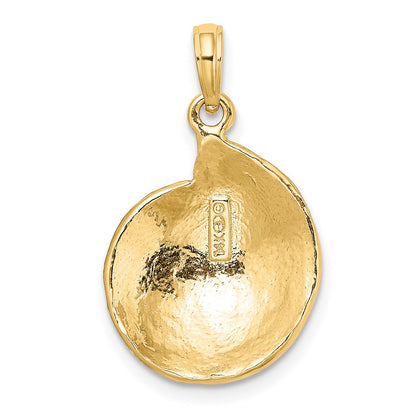 14k Yellow Gold Textured Troca Shell Charm