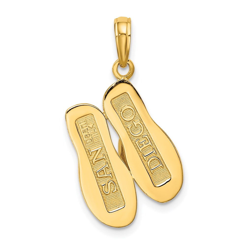 14k Yellow Gold Large SAN DIEGO Double Flip-Flop Charm