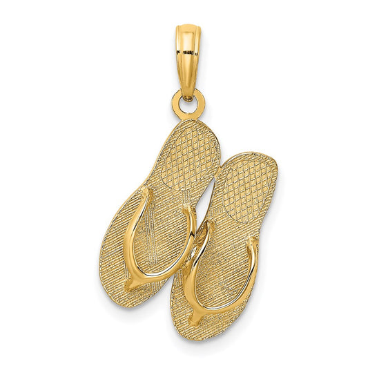 14k Yellow Gold Large SAN DIEGO Double Flip-Flop Charm