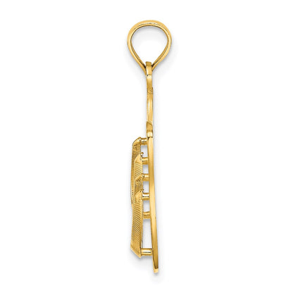 14k Yellow Gold  3D Large KEY WEST Double Flip Flop Charm