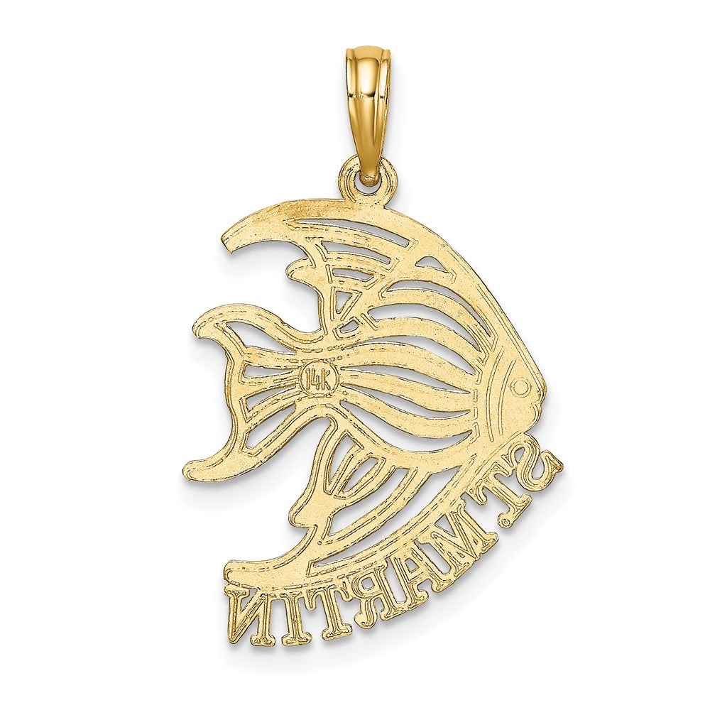 14k Yellow Gold Polished ST. MARTIN Under Angelfish Charm
