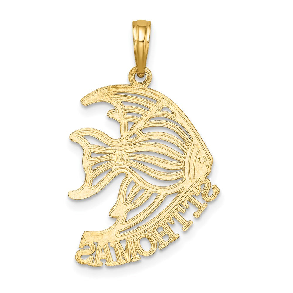 14k Yellow Gold Polished ST. THOMAS Angelfish Charm