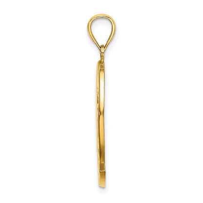 14k Yellow Gold ARUBA W/ Dolphin Sunset In Frame Charm