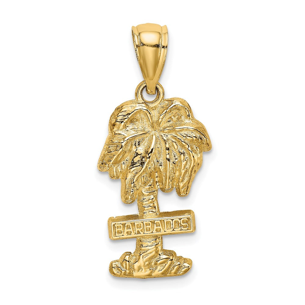 14k Yellow Gold BARBADOS Palm Tree Charm