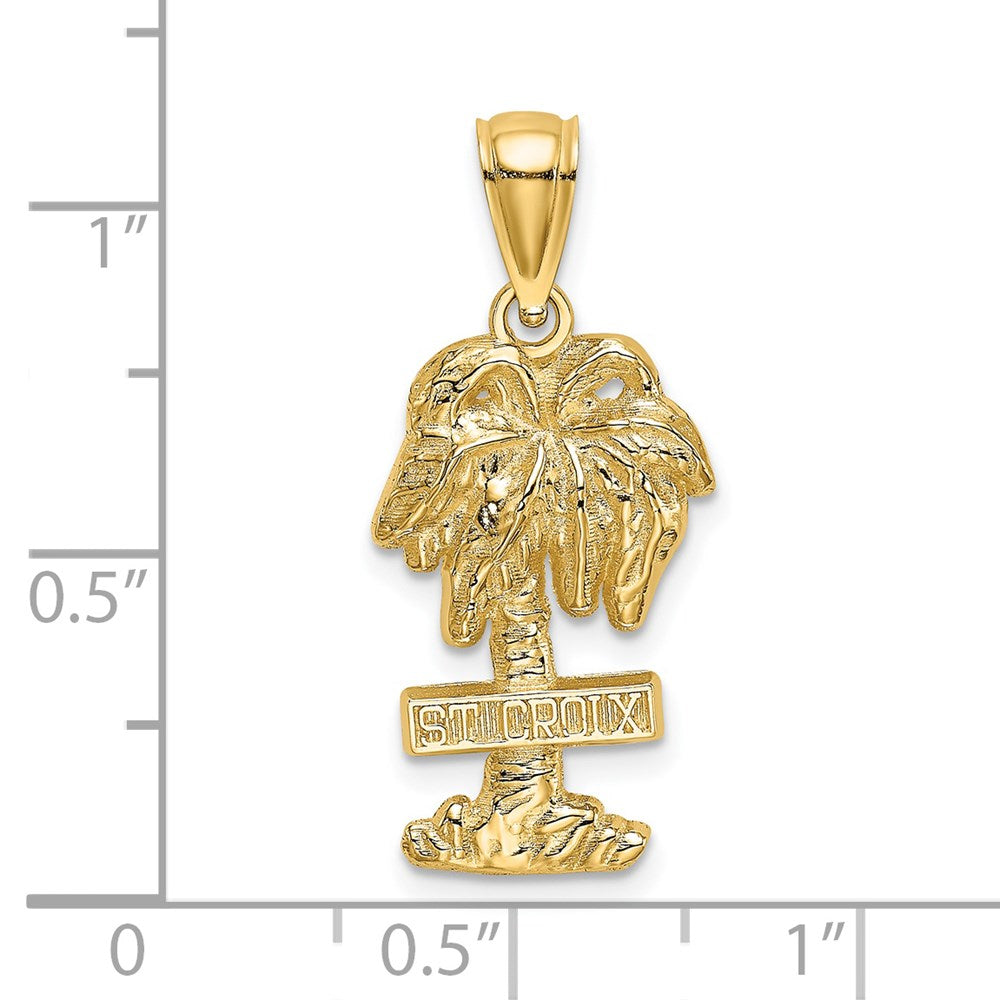 14k Yellow Gold ST. CROIX Palm Tree Charm