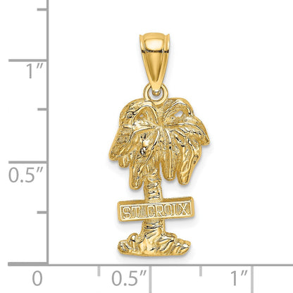 14k Yellow Gold ST. CROIX Palm Tree Charm